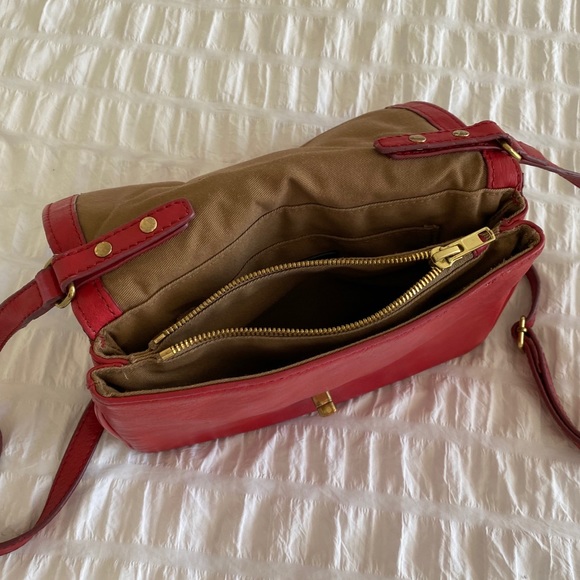 J Crew Red Leather Crossbody Bag - Picture 3 of 6